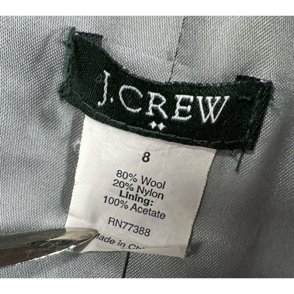 J Crew Womens  Blazer Size 8 Wool Blend Herringbone One Button Long Sleeve Lined - Picture 3 of 9